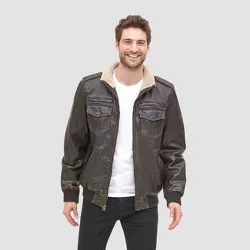 Levi's® Men's Faux Leather Sherpa Aviator Bomber - Black M : Target