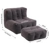 GustoWave Fluffy Bean Bag Chair, Comfortable Bean Bag, Super Soft Lazy Sofa Chair with Memory Foam and Ottoman, 38.6''*36.6''*30.1'' - 3 of 4