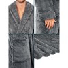 PAVILIA Mens Soft Robe, Plush Fluffy Fleece Bathrobe Men, Long Faux Shearling Shaggy Spa with Shawl Collar - image 4 of 4