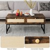 Homhougo Coffee Table, Boho Coffee Table with 2 Rattan Drawers, Modern Wood Rectangular Coffee Table for Living Room, Office - 4 of 4