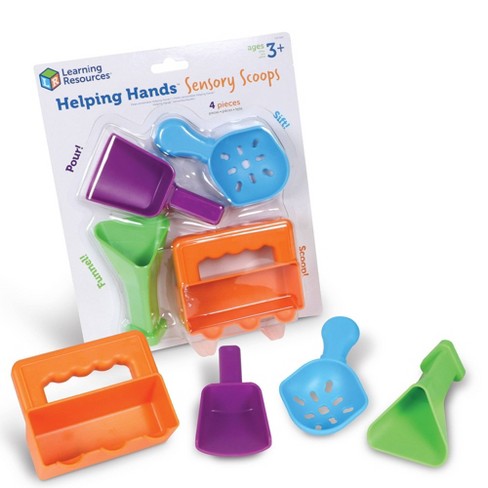 Learning Resources Helping Hands Fine Motor Tool Set Toy - 4 Pieces, Ages  3+ Fine Motor and Sensory Play Toys, Toddler Tweezers, Sensory Bin Toys