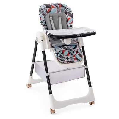 Image of Babyjoy Folding High Chair Convertible Height Adjustable Baby Feeding Chair with Removable Tray Dark Grey