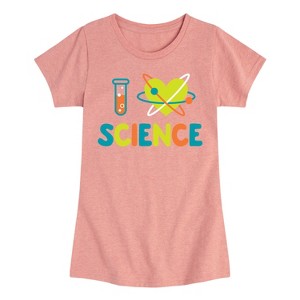 Girls' - Instant Message - I Love Science Fitted Short Sleeve Graphic T-Shirt - 1 of 4