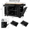 OUTSUPPLY Kitchen Island with Trash Storage, 3 Drawers, 5 Wheels, Adjustable Shelves - 2 of 4