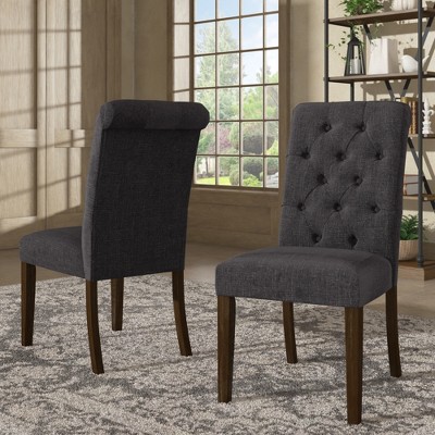 Set of 2 Gramercy Tufted Rolled Back Parsons Chairs - Inspire Q