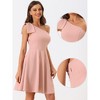 INSPIRE CHIC Women's Christmas Party Elegant Flared Bow One Shoulder Evening Cocktail Dresses - 2 of 4
