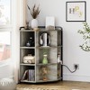 Coucheta Corner Cube Storage Cabinet – 9-Cube Bookshelf with USB Ports & Outlets, Wooden-Metal Frame for Home Spaces - 2 of 4