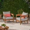 Christopher Knight Home Brooklyn Outdoor Acacia Wood Club Chair with Cushions (Set of 2) - 2 of 4
