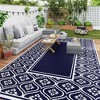 Outsunny Outdoor Patio Rug, Large Camping Carpet with Carrying Bag, Waterproof Plastic Straw, Reversible, Gourd Border - 2 of 4