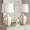 Possini Euro Design Ania 31" Tall Jar Large Modern Glam End Table Lamps Set of 2 Clear Champagne Glass Living Room Bedroom Bedside Off-White Shade - 2 of 4