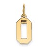 Black Bow Jewelry 14k Yellow Gold, Athletic Collection, Small Polished Number 0 Pendant - 3 of 4