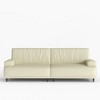Gaoyangjiaju 86.4 Inch Brown Eco Leather Sofa with Solid Wood Frame and Feet - 3 of 4