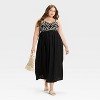 Women's Crewel Maxi A-Line Dress - A New Day™ Black - 3 of 3