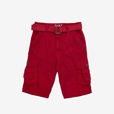 RAW X Boy's Belted 10.5" Inseam Cargo Shorts,Twill Shorts -Kids Shorts