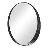ANDY STAR 30 x 30 Inch Round Circle Mirror with 1-3 Inch Deep Millimeter Stainless Steel Metal Frame for Bathroom, Entryway, and Living Room, Black