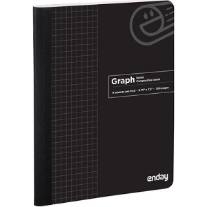 Enday 100 Sheets Ct. 4-1" Quad-Ruled (9.75"x7.5") Composition Book black - 1 of 1