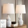 360 Lighting Jane 25" High Mid Century Modern Table Lamps Set of 2 WiFi Smart Socket White Ceramic Living Room Bedroom Bedside Nightstand Office Home - 2 of 4