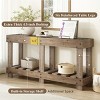 63" Vintage Solid Wood Console Table with Metal Rivet Accents,Under-Shelf Storage,Rustic Entryway or Living Room Furniture-Coolbibila - 2 of 4