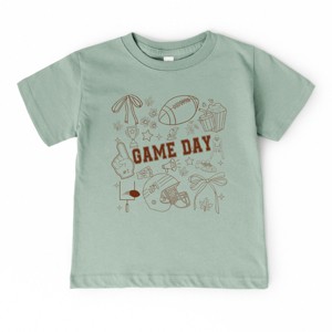 Football Game Day Collage - Kids Youth Short Sleeve Tee and Toddler Short Sleeve Tee - 1 of 3