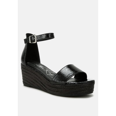Utah Faux Leather Snake Wedge Espadrilles - image 2