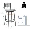 HDZNVF Bar Stools Swivel Counter Chairs with Metal Frame Set of 2 - 4 of 4