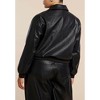 ELOQUII Basket Weave Faux Leather Bomber Jacket - 3 of 4