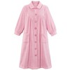 Collections Etc Plush Fleece Button Front Robe with Pockets, Collar - 4 of 4