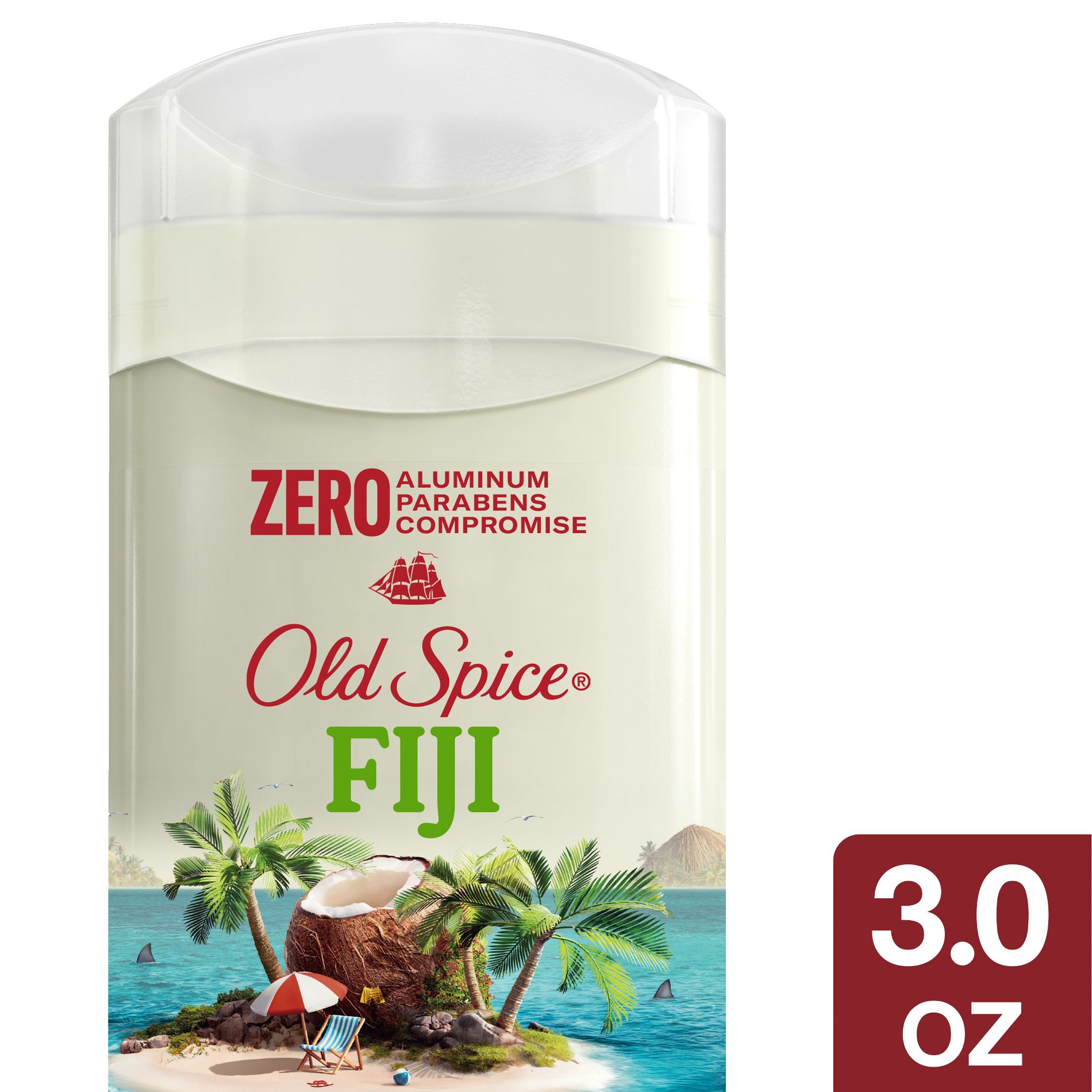 Old Spice Men's Deodorant Fiji with Palm Tree - Aluminum-Free 3oz: Invisible Solid, Normal Skin, Under Arm Use