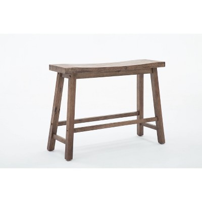 Sonoma Rustic 36" Barnwood Wire-Brush Solid Wood Dining Bench