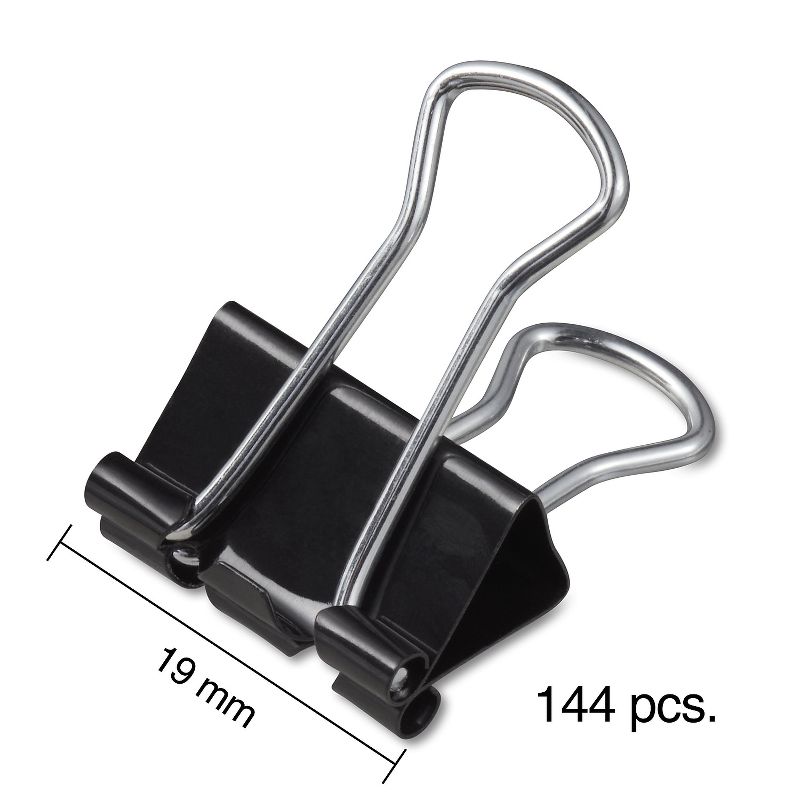MyOfficeInnovations Small Metal Binder Clips Bulk PK Black 3/4" Size with 3/8" Capacity 480114, 5 of 7
