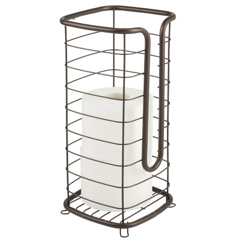 Mdesign Metal Free Standing Toilet Paper Stand, Holds 3 Rolls : Target