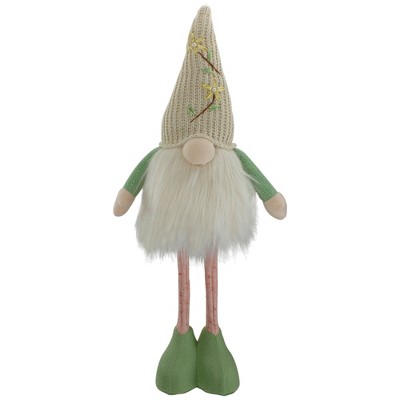 Northlight Lighted Standing Spring Gnome Figure With Knitted Floral Hat ...