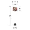 360 Lighting Dyna 58" High Black and Floral Velvet Shade 2-Light Floor Lamp - 4 of 4