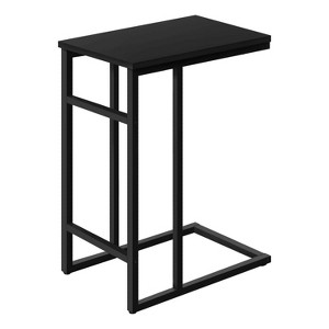 Monarch Specialties Accent Table C-Shaped End Side Snack Living Room Bedroom Metal Laminate Black Contemporary Modern - 1 of 4