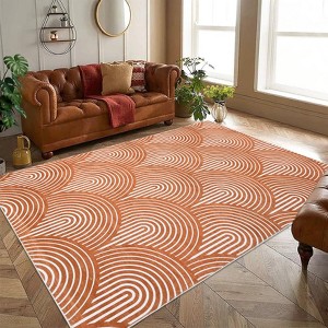 TROPOW  Machine Washable Rug Modern Abstract Low Pile Rugs Non Slip Non Shedding Rug Contemporary Lines Indoor Carpet for Bedroom Living Room - 1 of 4