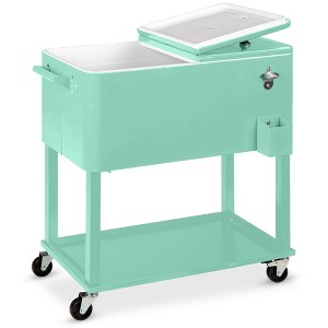 Best Choice Products 80qt Steel Rolling Cooler Cart w/ Bottle Opener, Catch Tray, Drain Plug, Locking Wheels - 1 of 4