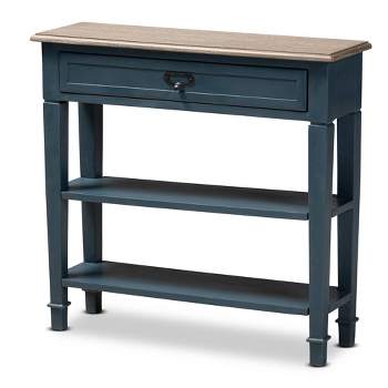 Dauphine Spruce Finished Wood Accent Console Table Blue - Baxton Studio