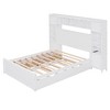 Full Size Wooden Bed With All-in-One Cabinet Shelf and Sockets  Twin Size Trundle  Gray - 3 of 4