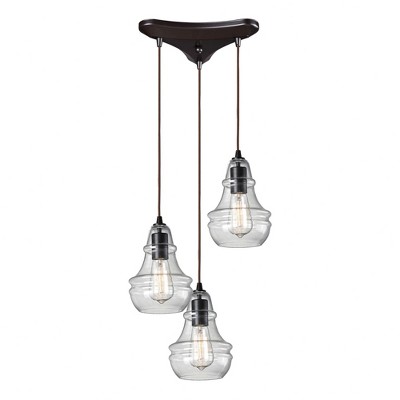 Elk Home Menlow Park 3 - Light Island Pendant Light in  Oiled Bronze
