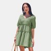 Women's Breezy Sage Green Swiss Dot Tiered Dress - Cupshe - 4 of 4