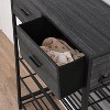 4-Tier Shoe Rack with 2 Drawers, Shoes Storage Rack One Set Hallway Show Rack with Storage and Hooks for Home Entry Way - 3 of 4