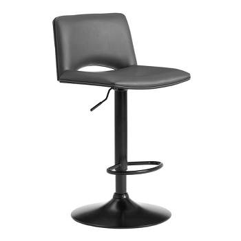 Thierry Adjustable Barstool with Faux Leather - Armen Living
