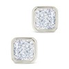 SHINE by Sterling Forever Sterling Silver Asscher Cut Bezel Set Stud Earrings - 3 of 4