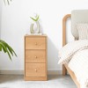 TiramisuBest Nightstand 4/3-Drawer Solid Oak Storage Cabinet Freestanding Corner Modern Minimalist Bedroom Living Room Decor - 3 of 4