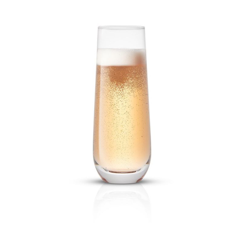JoyJolt Milo Stemless Champagne Flutes Crystal Glasses - Set of 8 Glasses - 9.4oz, 4 of 12