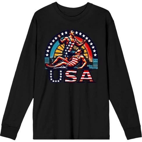 Team Usa Wrestling Adult Crew Neck Long Sleeve Tee Target