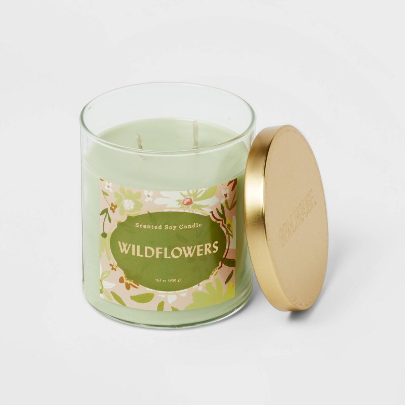 15.1oz Lidded Glass Jar 2-Wick Candle Wildflowers - Opalhouse&#8482;, 4 of 7