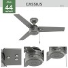 Hunter Fan 44" Cassius Damp Rated Ceiling Fan and Pull Chain Matte Silver : Outdoor, 3 Blades, Plywood - 2 of 4