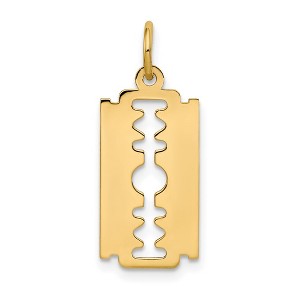 Black Bow Jewelry 14k Yellow Gold Polished Razor Blade Charm - 1 of 4