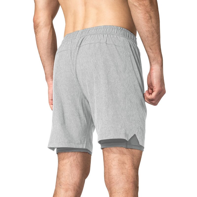 Zilpu Mens Quick Dry Athletic Performance Shorts with Zipper Pocket (7 inch), 3 of 6